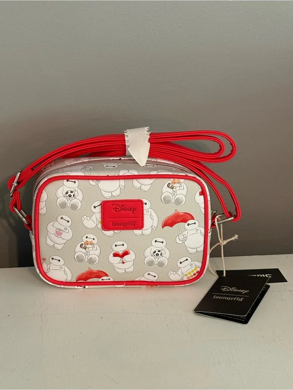 Loungefly Baymax Pattern Crossbody with Red Trim